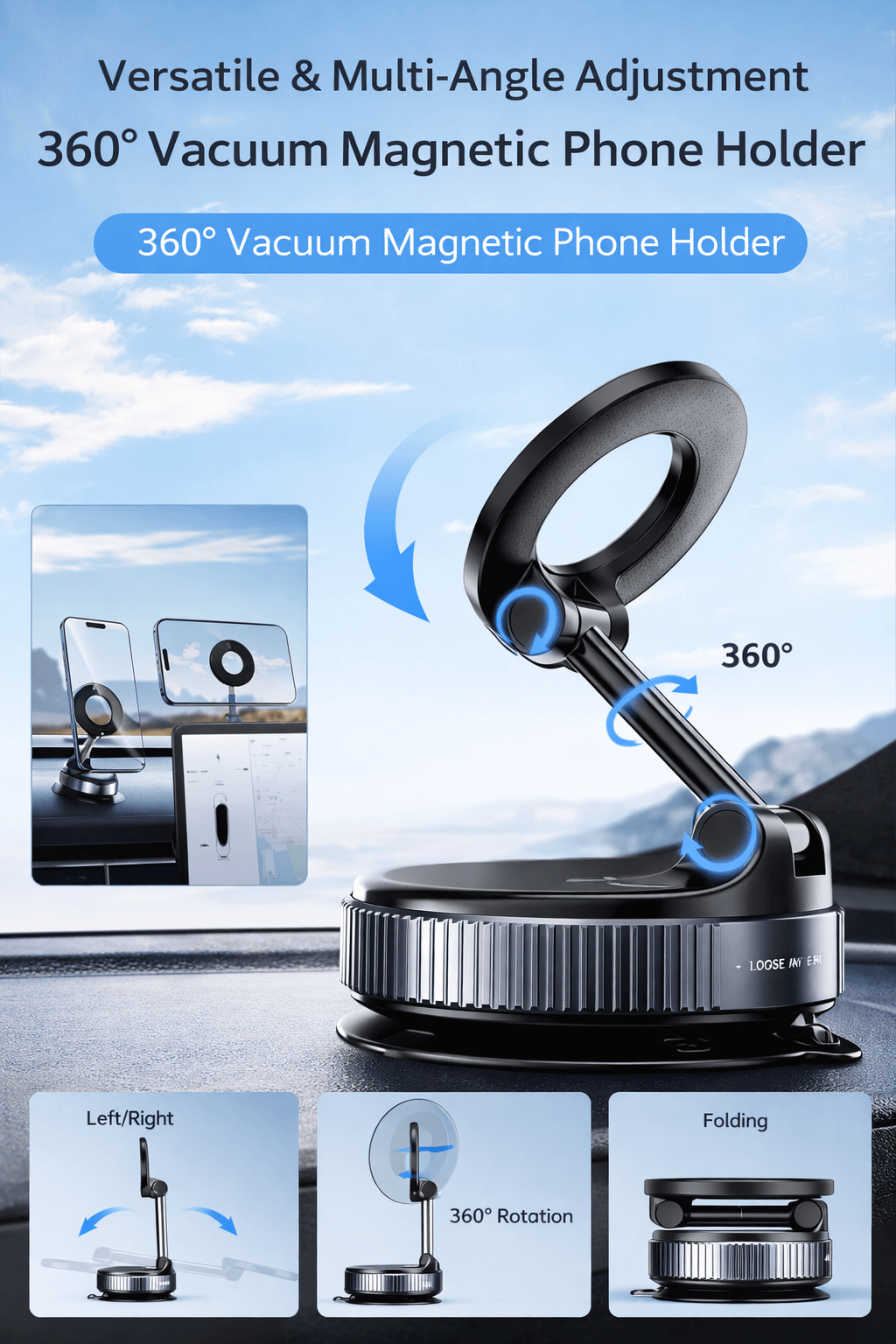 Drive Without Phone Falling — 360° Magnetic Holder