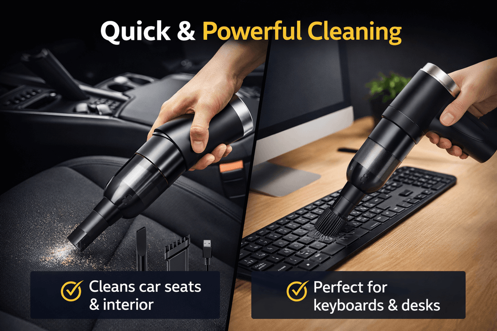 Portable Wireless Mini Vacuum Cleaner – Car & Keyboard Dust Cleaner