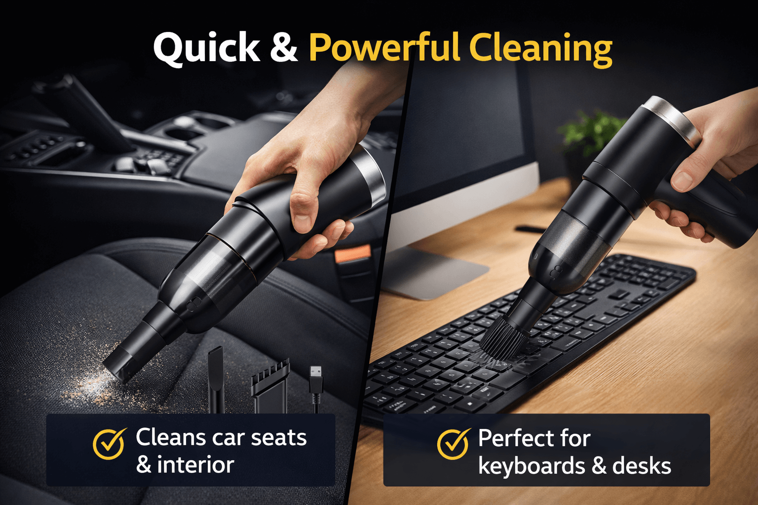 Portable Wireless Mini Vacuum Cleaner – Car & Keyboard Dust Cleaner