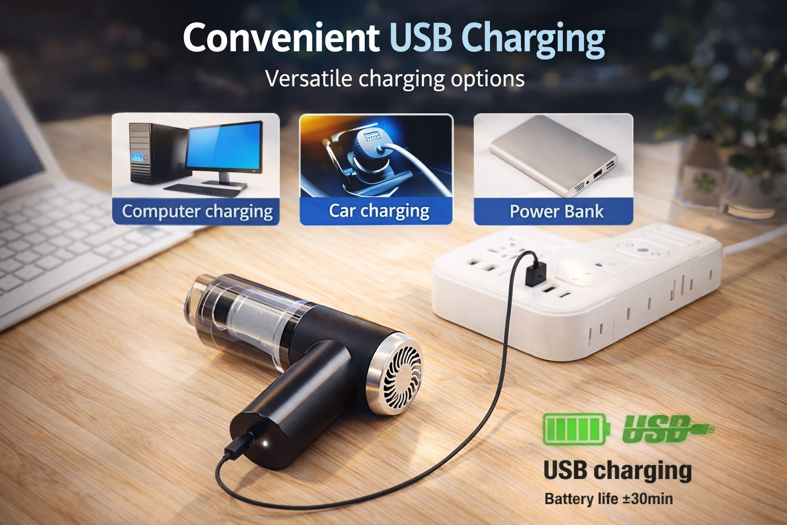 Portable Wireless Mini Vacuum Cleaner – Car & Keyboard Dust Cleaner